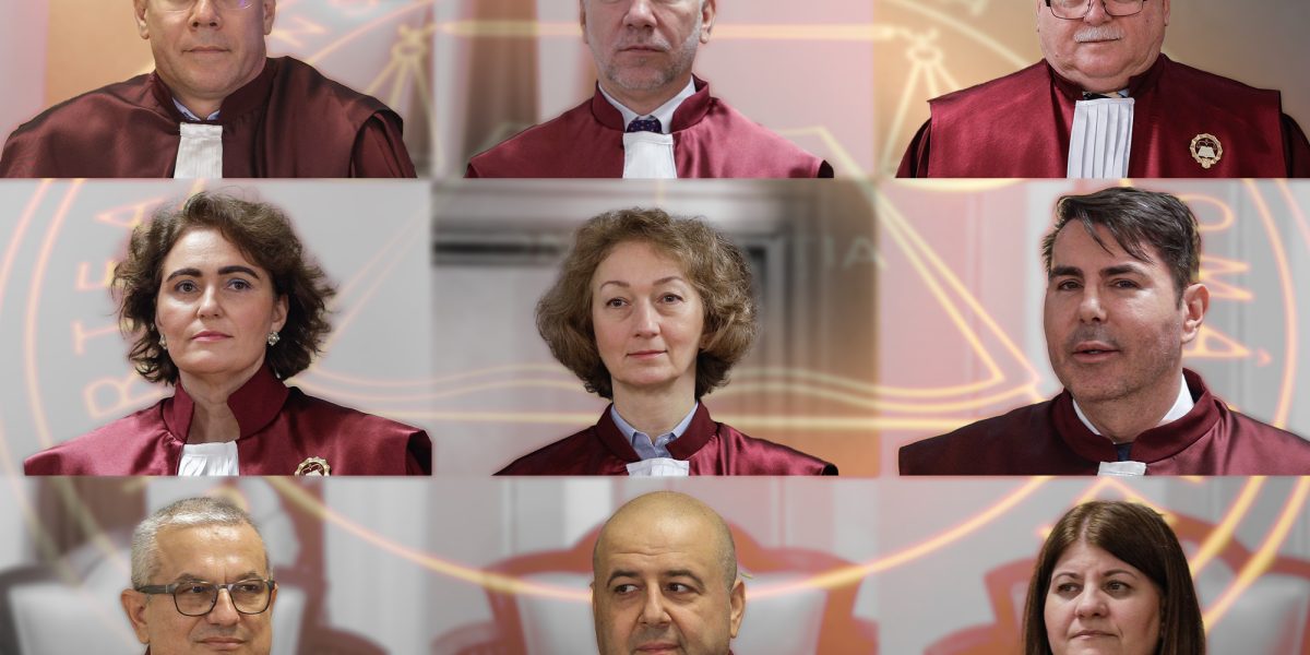 Cei 9 judecători în funcție ai CCR, decembrie 2025. Inquam Photos / Octav Ganea. Colaj: Ion Mateș / Hotnews