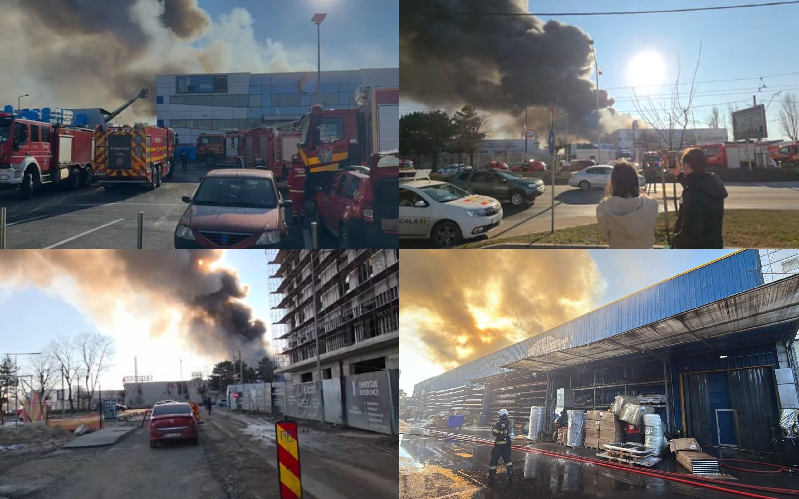 VIDEO Incendiu violent în București. Fum dens și avertizări RO-Alert: „Evitați area” / Pompieri la fața locului. Arafat: „Fumul e toxic”