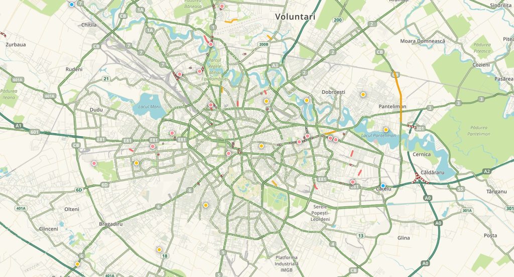 Liniște totală pe șoselele din București în prima zi de luni a anului 2026, o scenă aproape ireală pentru începutul de an, când traficul obișnuit de pe arterele principale pare să fie redus aproape la zero