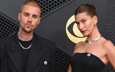Justin and Hailey Bieber Wear 'ICE Out' Pins to Grammys