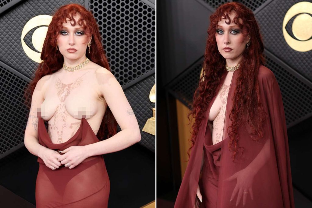 Chappell Roan își etalează rochia transparentă cu inele la Grammy 2026