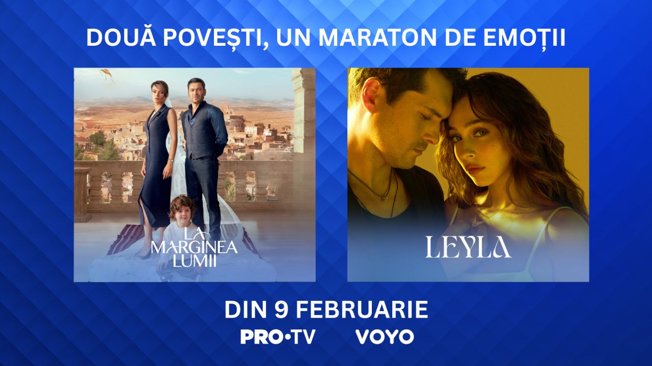 PRO TV lansează două seriale turcești captivante: „La marginea lumii” și „Leyla” De luni până vineri, PRO TV îmbogățește grila de programe cu două seriale dramatice turcești care își aduc în prim-plan destinele feminine outstanding
