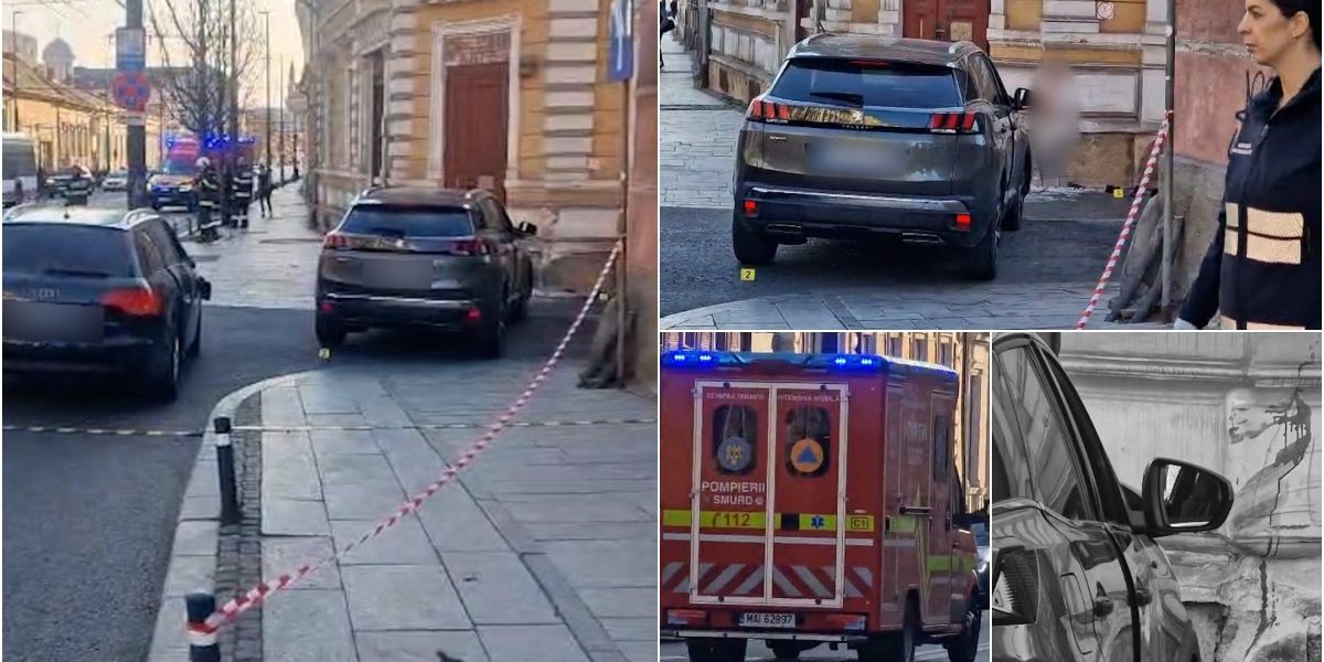 Femeie din Cluj, lovită mortal de mașină răsturnată pe trotuar