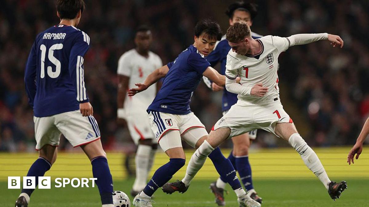 England head coach Thomas Tuchel shows frustration on his face and with an outstretched hand gesture as he watches from the touchline during the friendly against Japan at Wembley