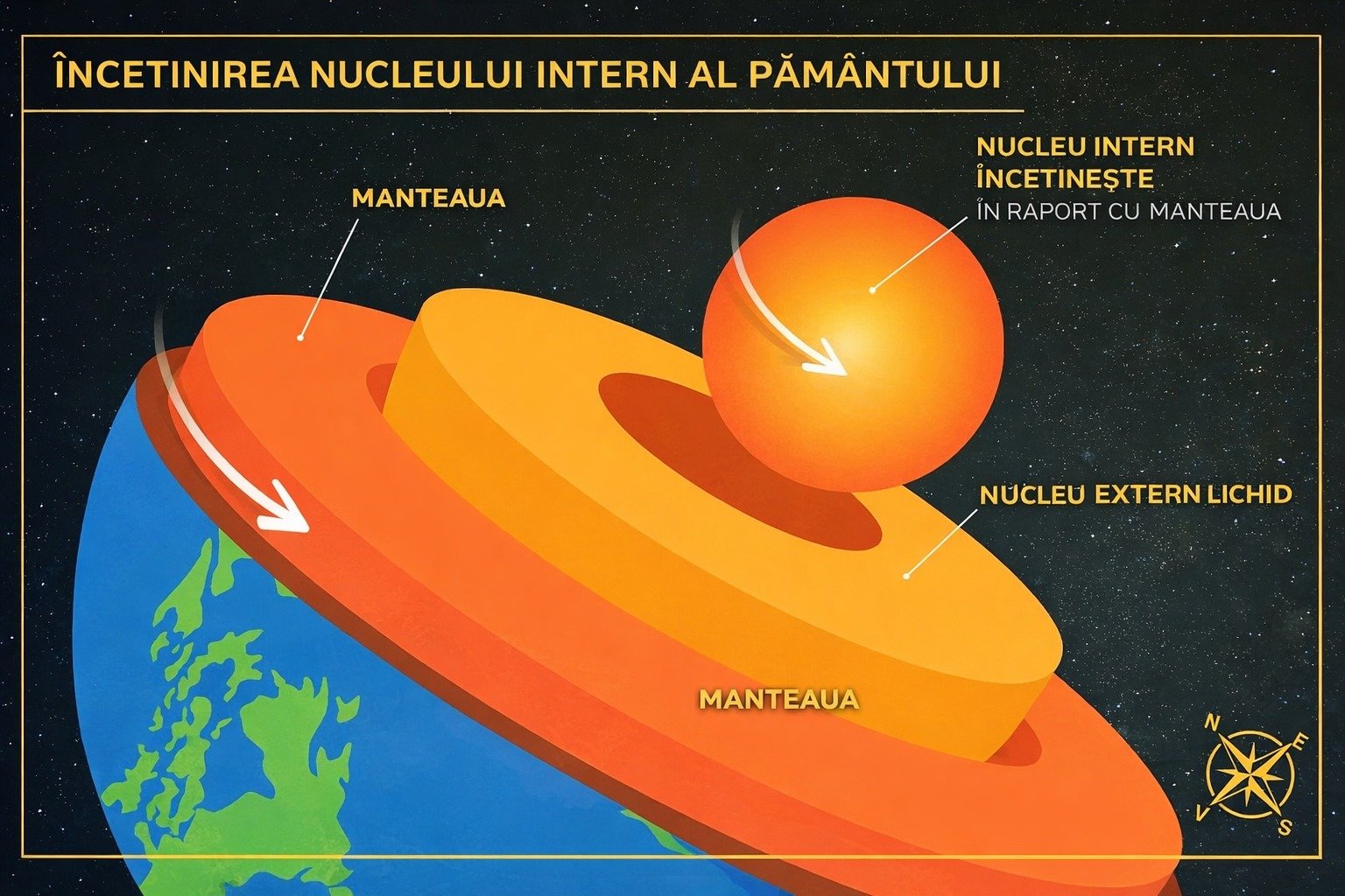 Centrul Pământului, în mișcare: ce au descoperit cercetătorii despre nucleul intern În adâncurile planetei noastre, departe de orice asfișare a vieții cotidiene, se află nucleul intern, o masă de fier și nichel, ale cărei secrete începe să le descifrem tot mai precis