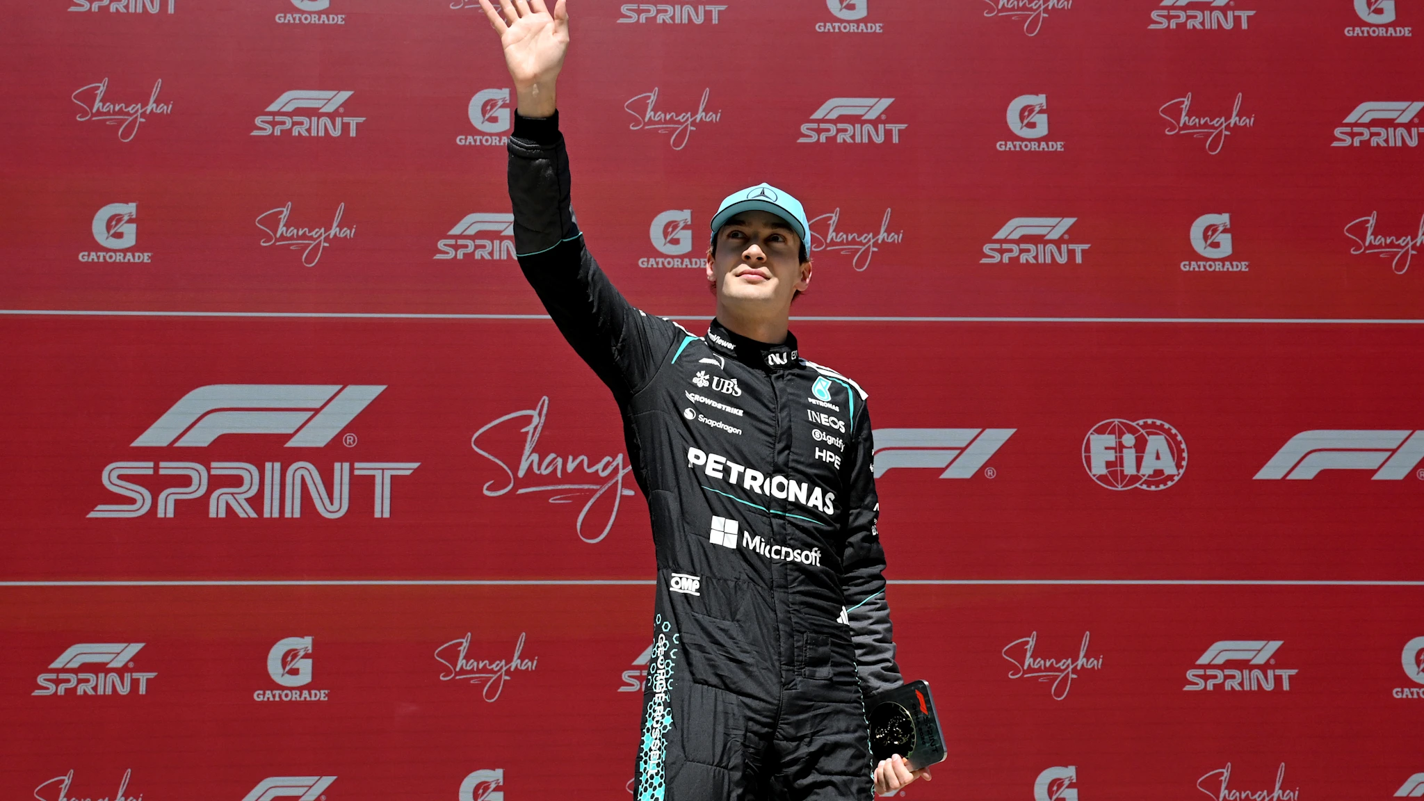 SHANGHAI, CHINA - MARCH 13: George Russell of Great Britain driving the (63) Mercedes AMG Petronas