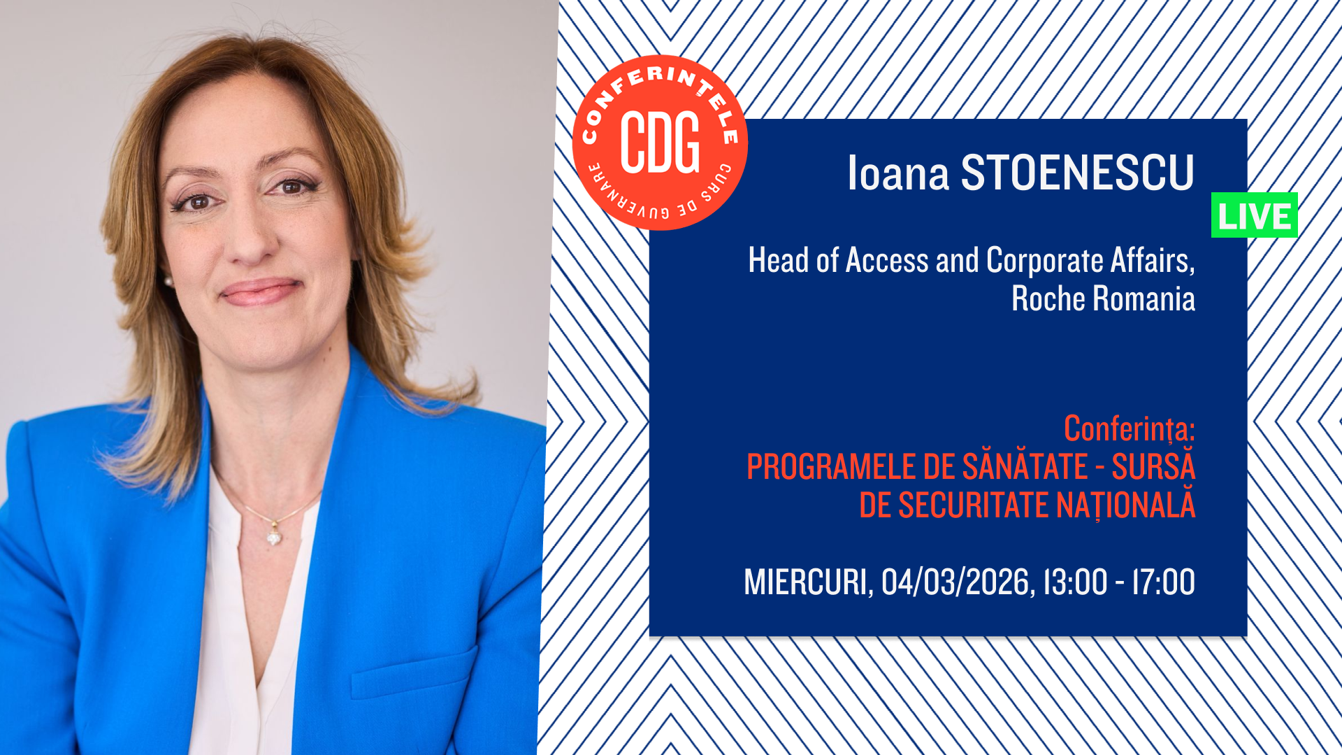 Investițiile în studii clinice, un pilon esențial pentru securitatea sanitară și economia națională Într-un context în care sistemul de sănătate devine tot mai dependent de inovație și cercetare, discursul Ioanei Stoenescu, director de Access și Corporate Affairs la Roche Romania, subliniază importanța strategică a investițiilor în studiile clinice
