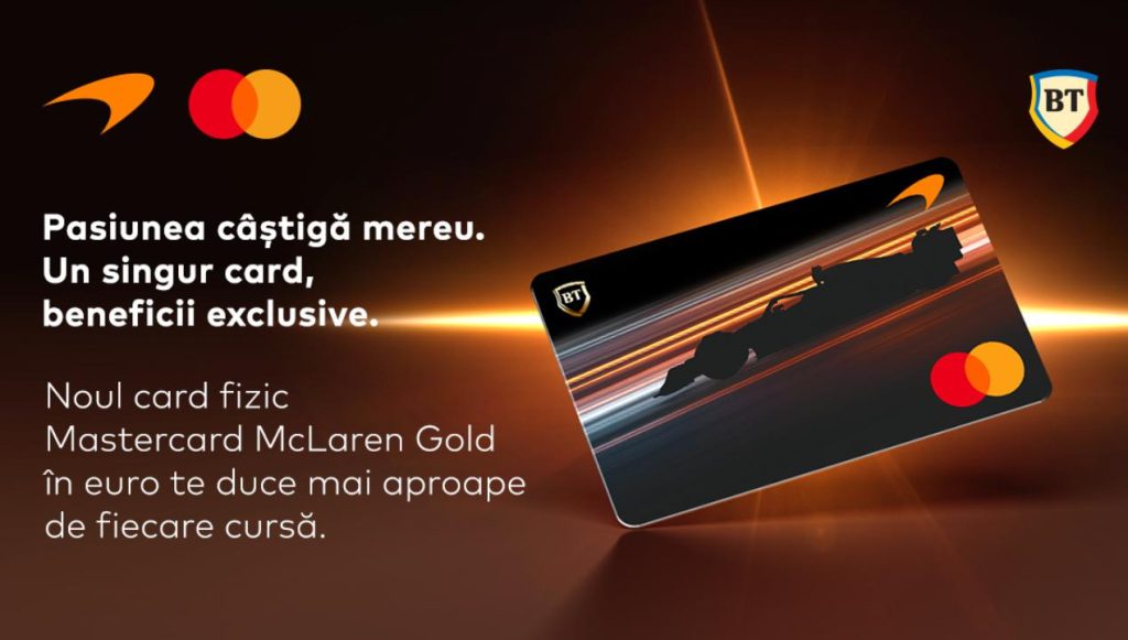 Banca Transilvania și Mastercard lansează un card fizic McLaren, îmbinând inovația financiară cu pasiunea pentru Formula 1 Banca Transilvania și Mastercard au făcut un pas important în consolidarea parteneriatului lor cu lumea sporturilor auto, lansând oficial un card de debit fizic cu tematică McLaren