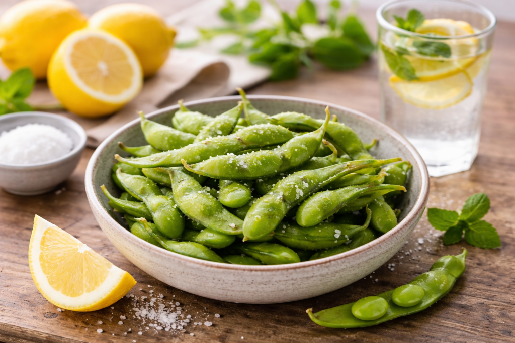 Edamame, fasolea de soia verde apreciată în bucătăria asiatică, câștigă teren în meniurile de vară din Europa