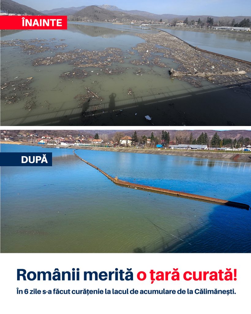 Ministra Mediului, Diana Buzoianu, anunță finalizarea drastică a curățării lacului de acumulare de la Călimănești, în doar șase zile de la sesizarea oficială