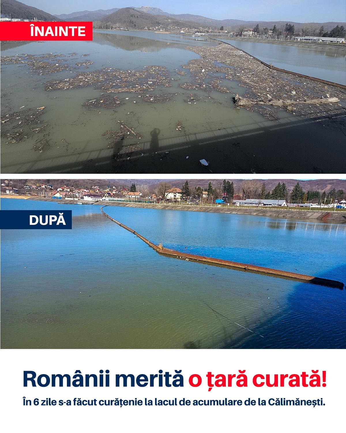 Ministra Mediului, Diana Buzoianu, anunță finalizarea drastică a curățării lacului de acumulare de la Călimănești, în doar șase zile de la sesizarea oficială