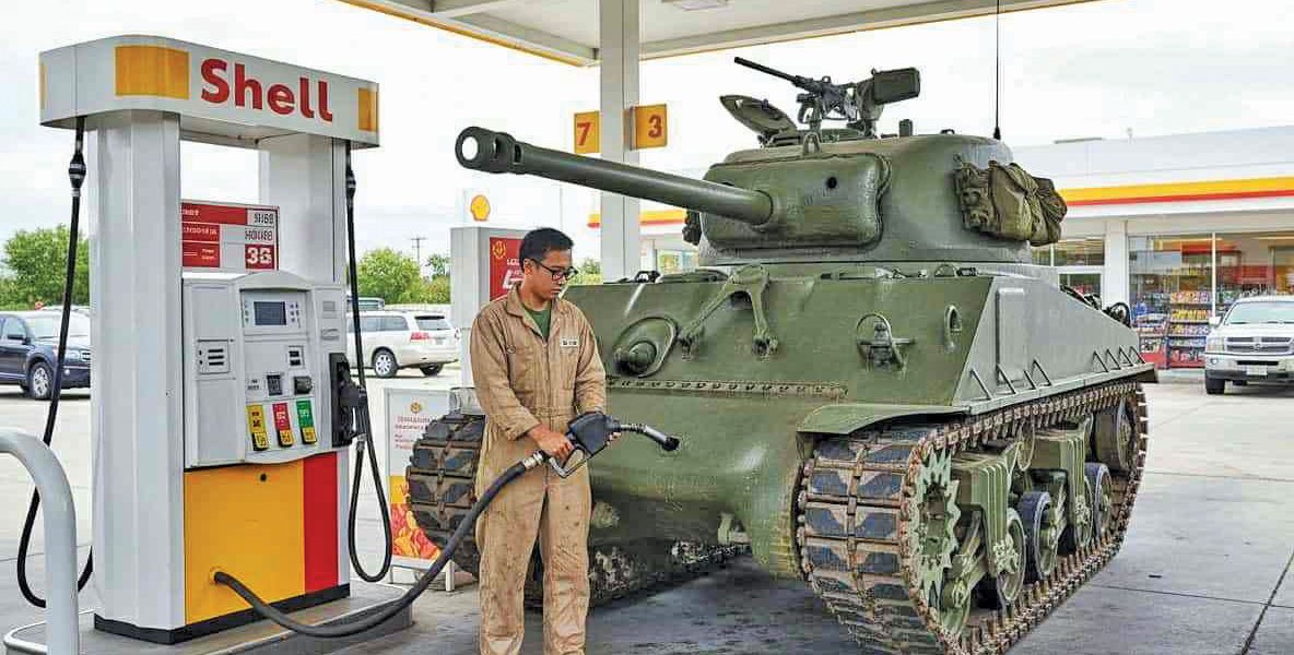 tanc-la-benzinarie-shell.jpg - StiriAlese