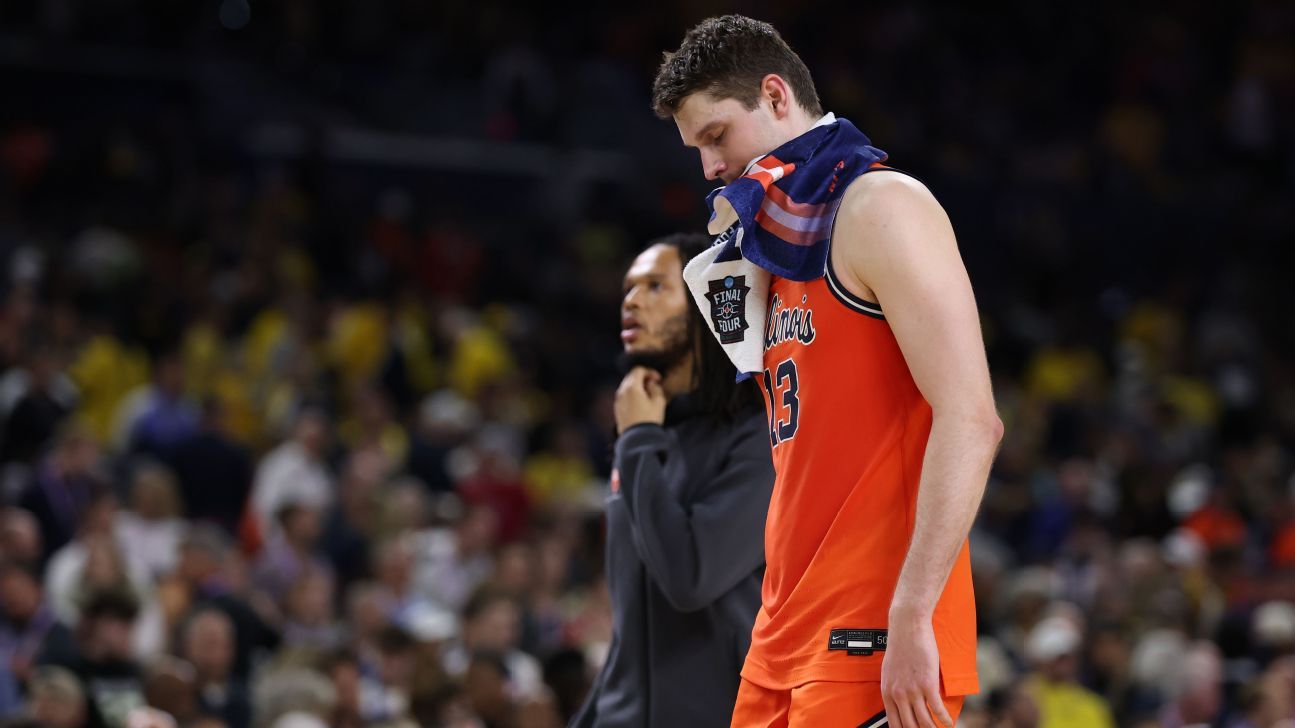 Illinois a părăsit fără titlu național turneul NCAA după o înfrângere strânsă, 71-62, în fața UCONN în semifinalele Final Four de la Indianapolis