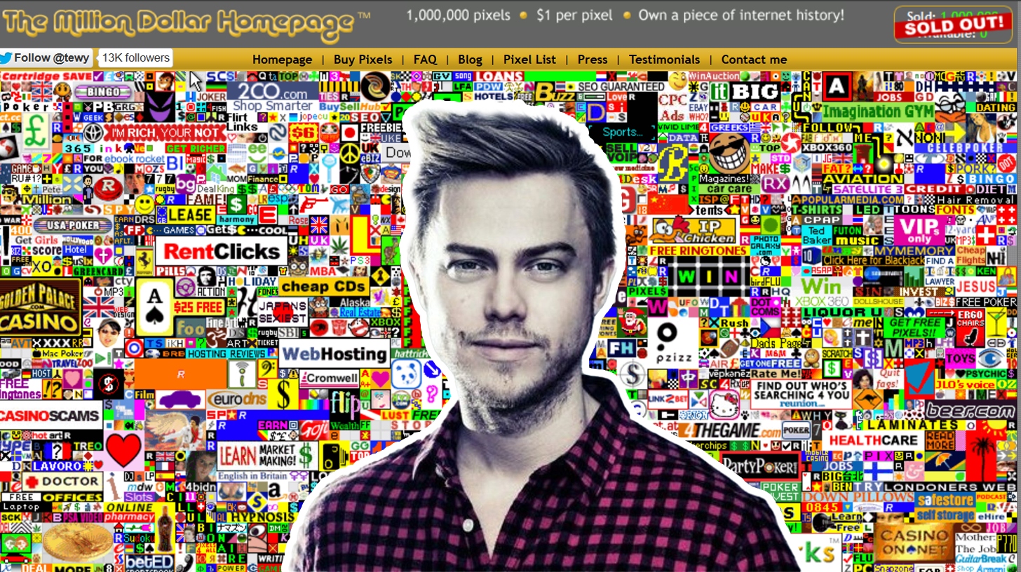 Ideea simplă care a făcut istorie în internet Alex Tew a conceput “The Million Dollar Homepage” ca o grilă de un milion de pixeli, vânduți ca spațiu publicitar în blocuri de 10×10