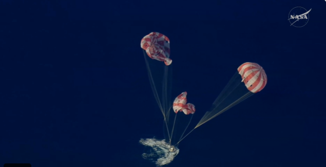 Capsula Orion, aterizare SPECTACULOASĂ după 10 zile în spațiu