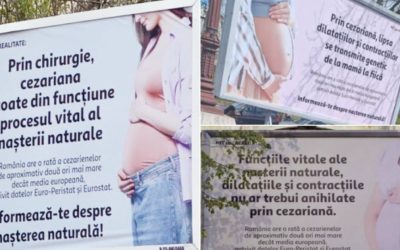 Colegiul Medicilor reacționează la apariția panourilor anti-cezariană din București: „Afirmațiile sunt lipsite de fundament științific”