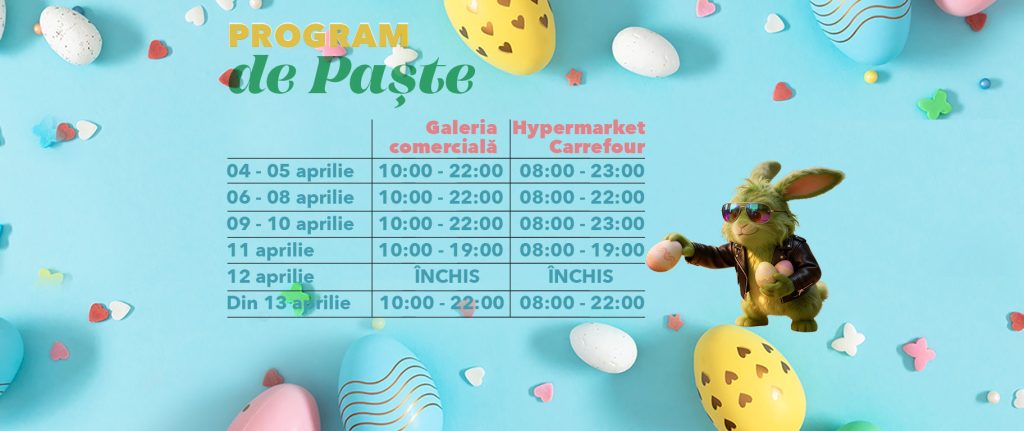 Brăila Mall invită vizitatorii să celebreze Paștele cu evenimente tematice, campanii promoționale și un program special de funcționare, totul sub conceptul „Ouventura”