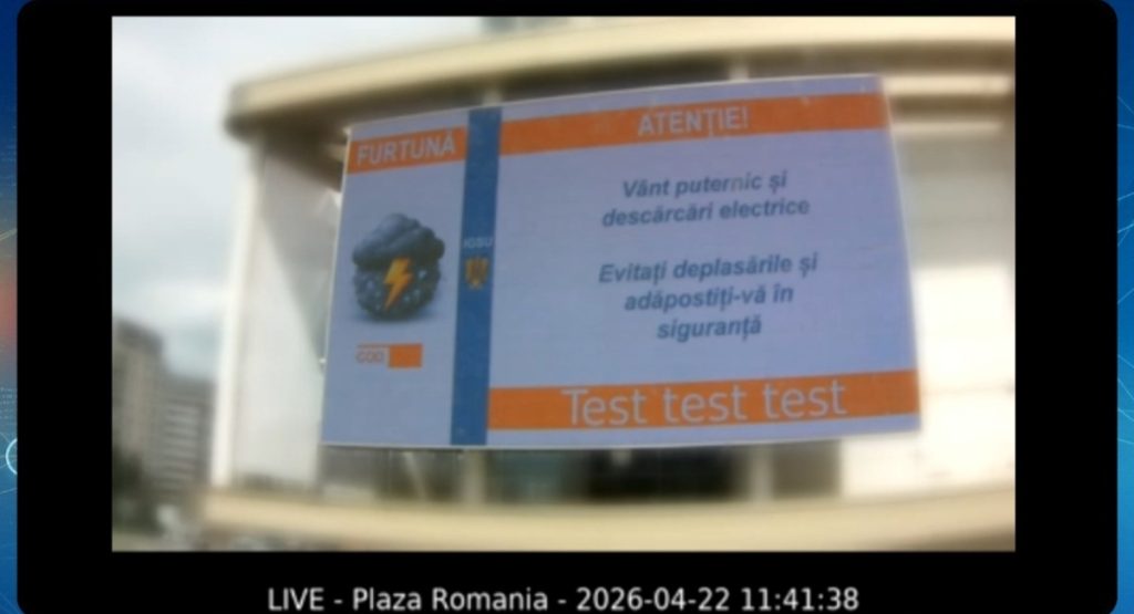 Alerte în MINUTUL 1: București și alte 17 orașe, pe panouri digitale