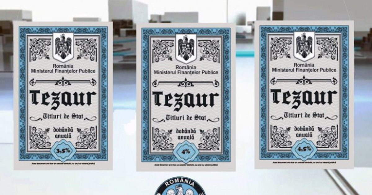 Ministerul Finanțelor anunță lansarea unor noi titluri de stat TEZAUR, cu o dobândă de până la 7,50% pe an, ce pot fi subscrise în perioada 6 aprilie – 8 mai