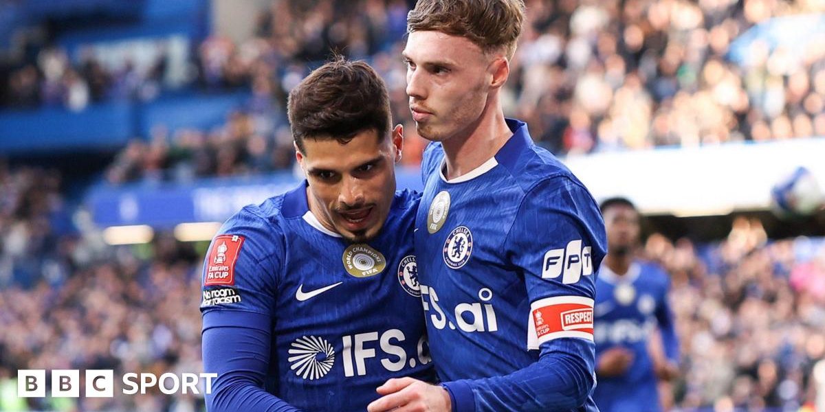 Port Vale's Liam Gordon stretches to control in the FA Cup quarter-final against Chelsea at Stamford Bridge.
