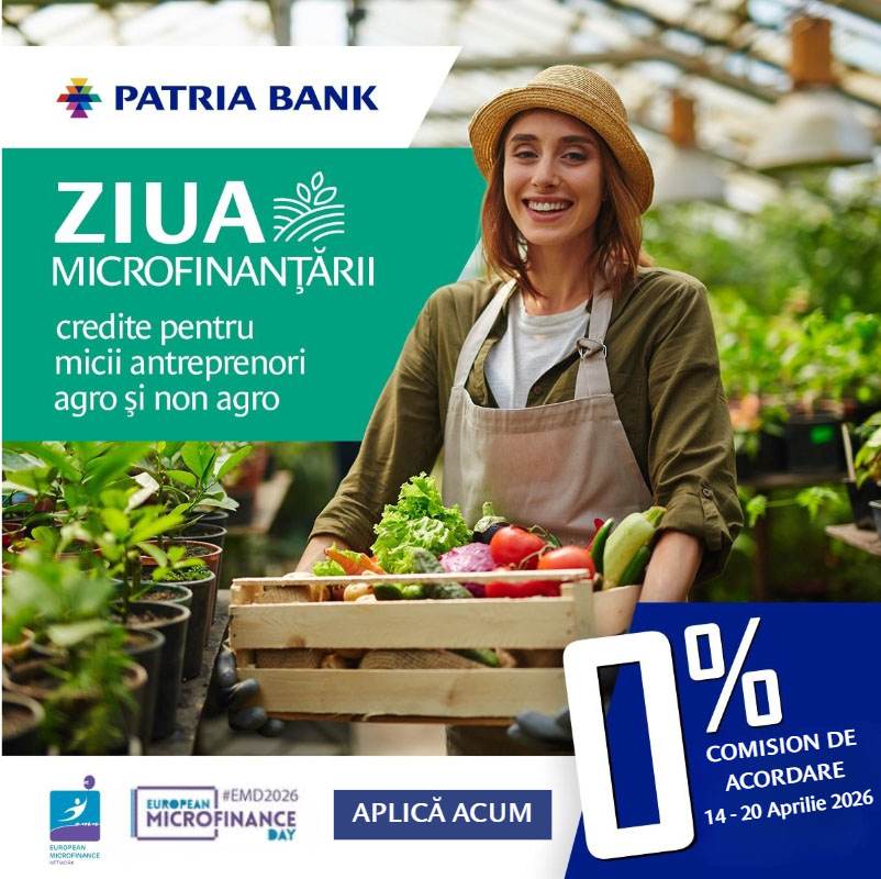 Patria Bank și Patria Credit: ZERO comision pentru micii afaceriști de Ziua Microfinanțării