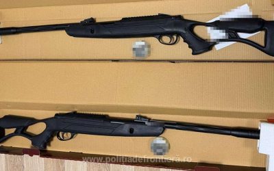 Arme cu aer comprimat, descoperite la Aeroportul Cluj-Napoca, 400 de proiectile