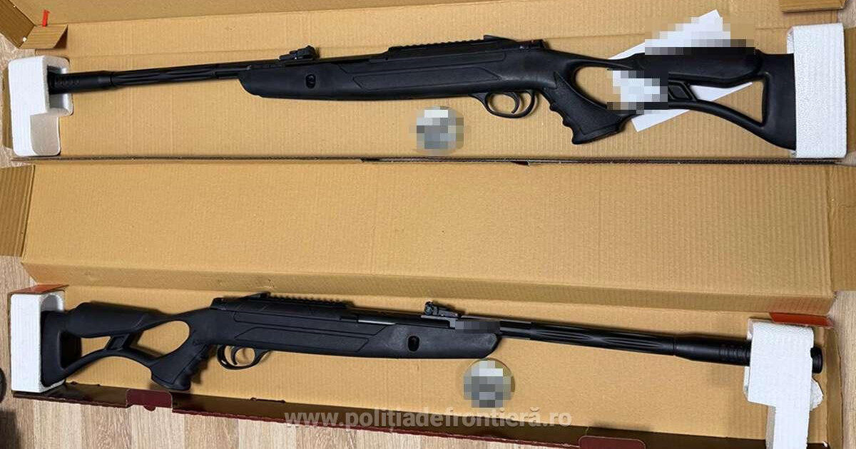 Arme cu aer comprimat, descoperite la Aeroportul Cluj-Napoca, 400 de proiectile