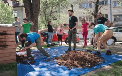 Bucureșteni fac îngrășământ din deșeuri: Grădinile verzi cu rumeguș și legume