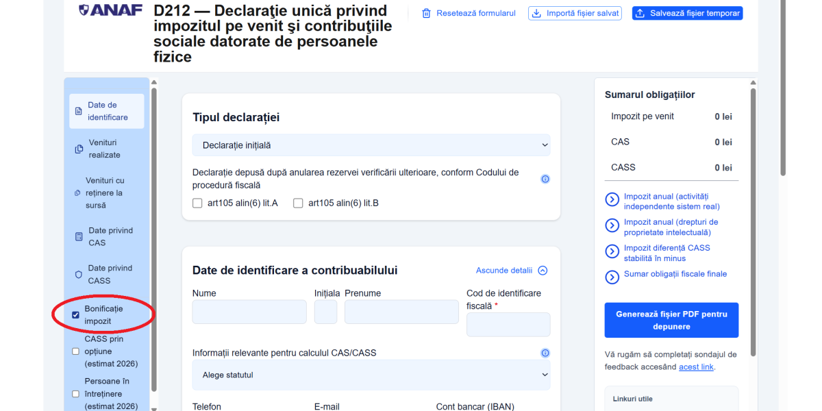 Bonificație PENTRU PFA, chirii și crypto: Ce trebuie să știi PENTRU Declarația Unică 2026?