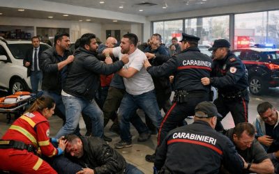 Bătaie ca-n filme într-un dealer auto din Italia: Români, indieni și pakistanezi, scandal total