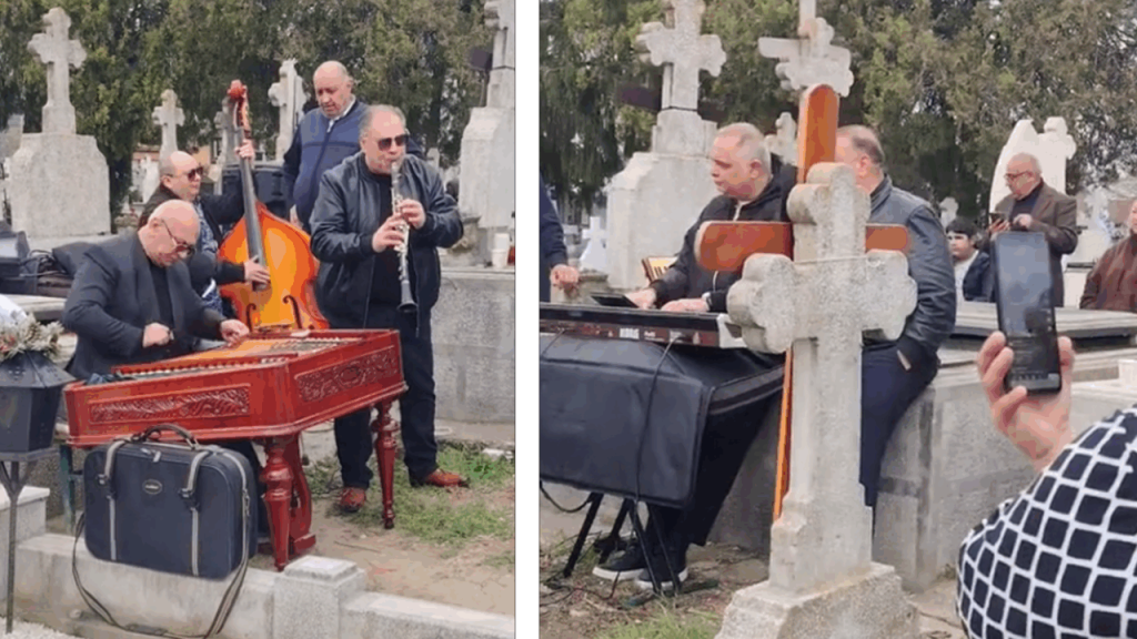 Concert șoc în cimitirul din Giurgiu de Paști: Dedicații pentru morți