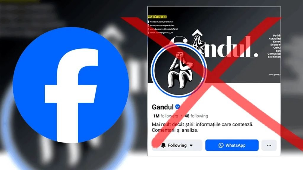 Compania Meta, proprietara platformei Facebook, a închis pagina ziarului Gândul pe 22 februarie 2026, fără vreo explicație oficială