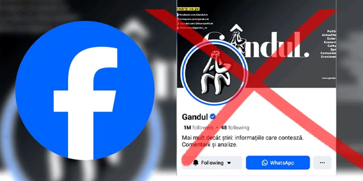 Facebook, asalt la Gândul: Pagina cu 1 milion de urmăritori, blocată de două luni