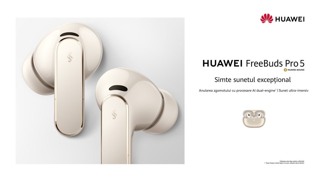 HUAWEI lansează FreeBuds Pro 5: Căștile premium promit sunet imersiv, fără zgomot