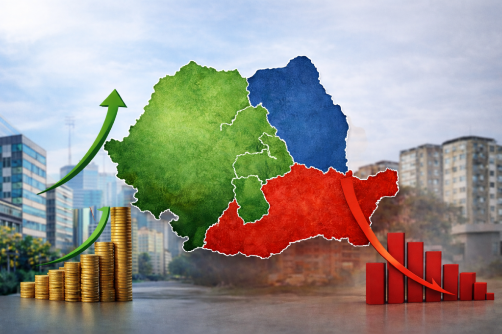 Vestul și Centrul în frunte, Sudul – constant pe ultimul loc