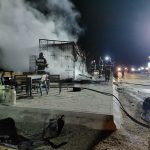 Incendiu puternic la un fast-food din județul Cluj, în miez de noapte