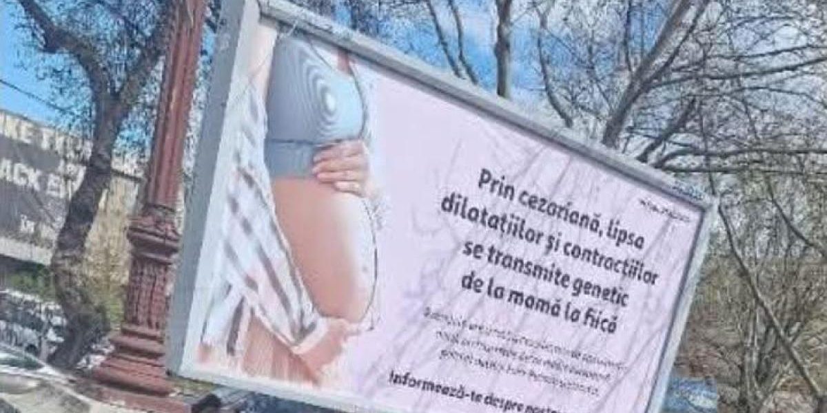 Panouri cu minciuni despre cezariană în București: USR cere aviz medical pentru reclame