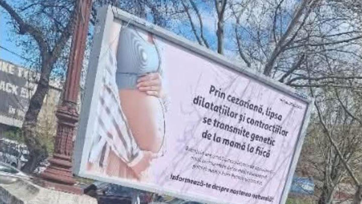 Panouri cu minciuni despre cezariană în București: USR cere aviz medical pentru reclame