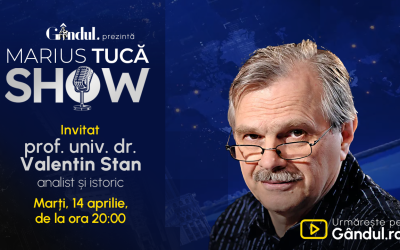 Marius Tucă, show live pe Gândul: Prof. Valentin Stan, invitat marți, ora 20:00