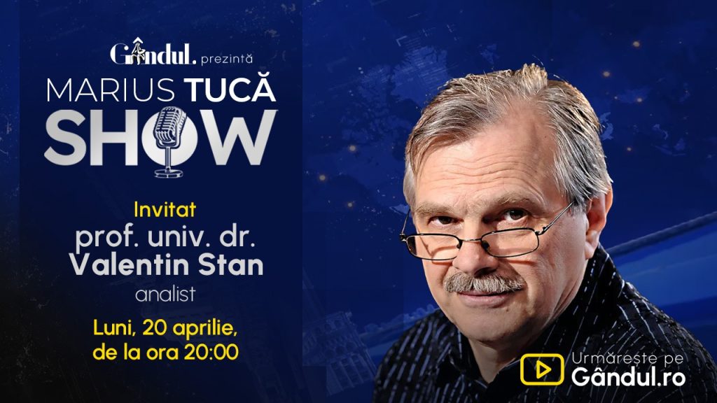 Marius Tucă revine luni, la Gândul, cu profesorul Valentin Stan invitat