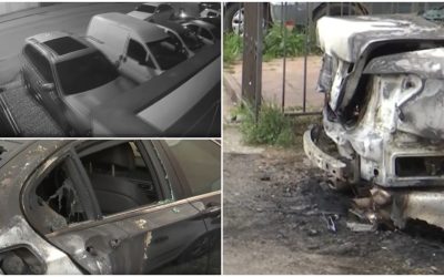 Incendiere cu efecte critice la Făgăraș: Mașină în flăcări, pericol lângă gaz