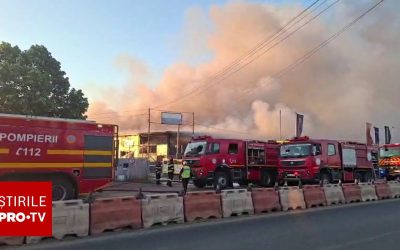 Incendiu masiv la Bragadiru: Flăcările au mistuit 1.000 mp, Ro-Alert emis