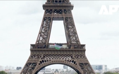 Drapel palestinian pe Turnul Eiffel: Protest spectaculos la Paris