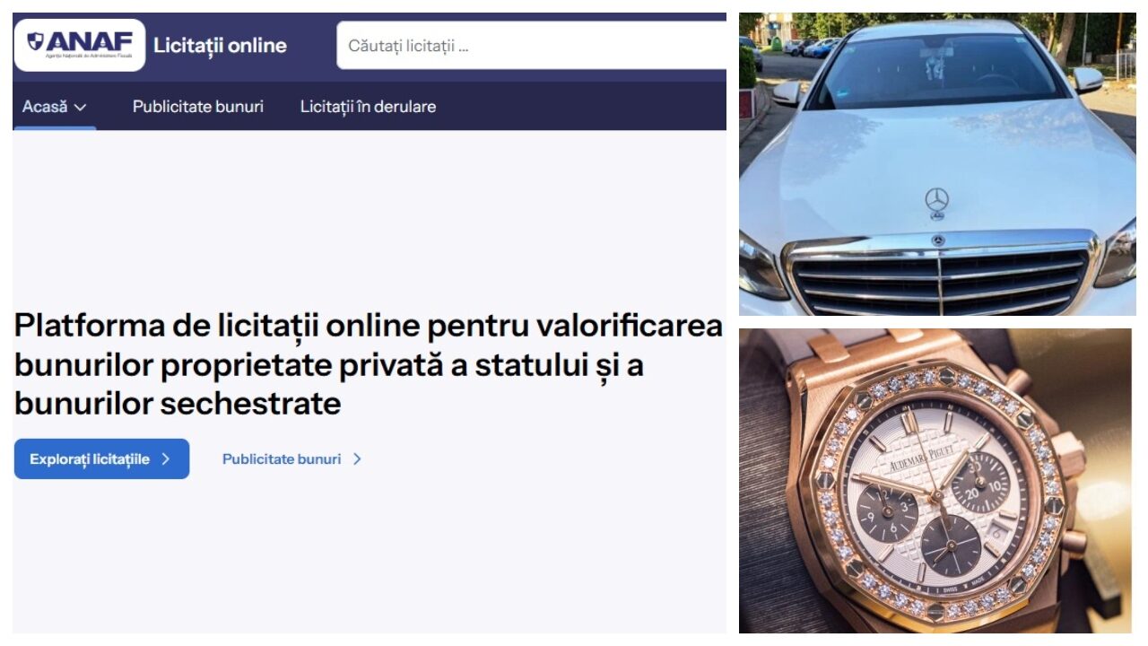 ANAF: Terenuri și ceasuri de lux, vedetele licitațiilor de bunuri confiscate