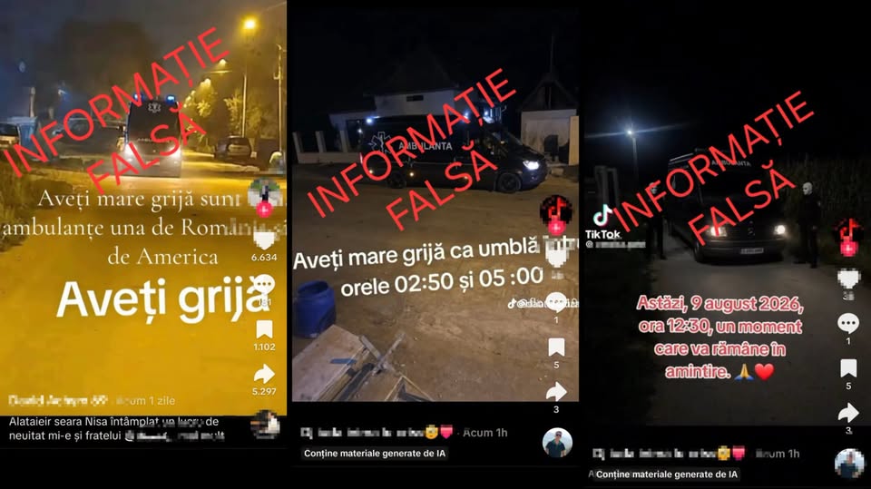 Ambulanța neagră, fals, MAI infirmă fake news-urile de pe TikTok