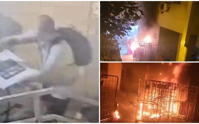 Piroman dezlănțuit: Trei incendii la un bloc în mai puțin de o oră