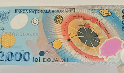 Bancnota de 2.000 lei, vânată de colecționari. Cât valorează azi moneda-eclipsă