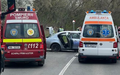 Accident cumplit în Călărași: Patru răniți, inclusiv un copil, după un carambol