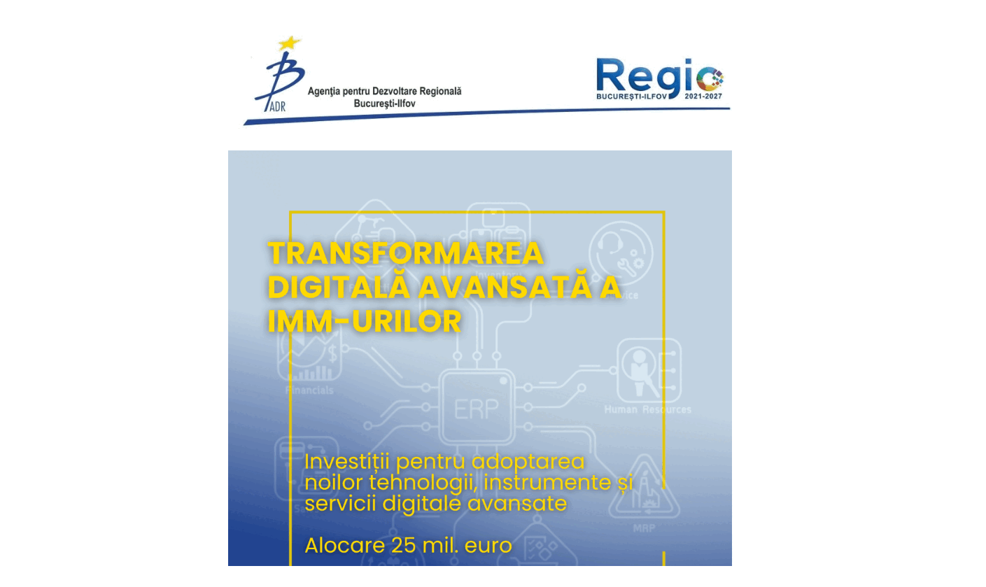 IMM-uri: 25 mil. EUR din fonduri UE pentru digitalizare în București-Ilfov