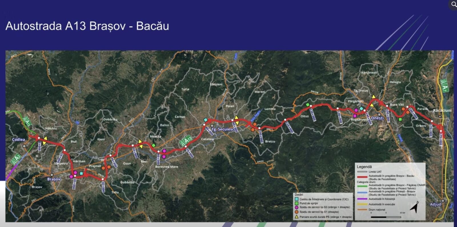 A13 Brașov-Bacău: Autostrada spre Moldova, pe 5 loturi
